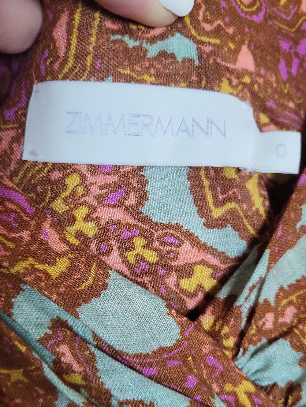 Zimmermann Tiggy Bow Midi Dress in Spliced Pasley - Picture 9 of 17